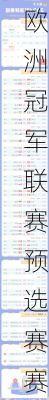 欧洲冠军联赛预选赛赛程时间,欧洲冠军联赛预选赛赛程时间表