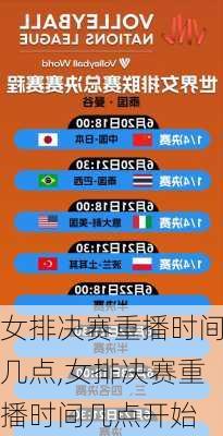 女排决赛重播时间几点,女排决赛重播时间几点开始