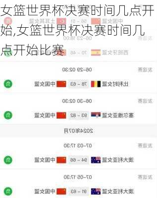 女篮世界杯决赛时间几点开始,女篮世界杯决赛时间几点开始比赛