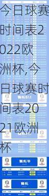 今日球赛时间表2022欧洲杯,今日球赛时间表2021欧洲杯