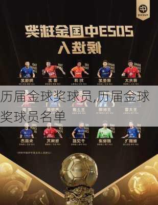 历届金球奖球员,历届金球奖球员名单