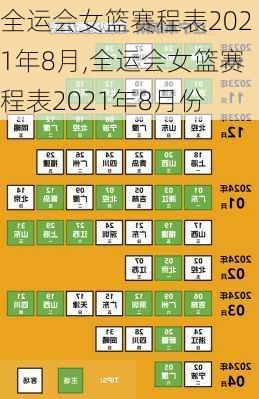 全运会女篮赛程表2021年8月,全运会女篮赛程表2021年8月份