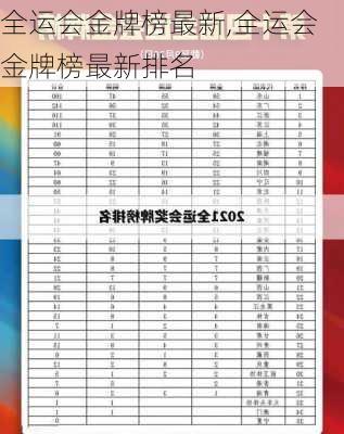 全运会金牌榜最新,全运会金牌榜最新排名