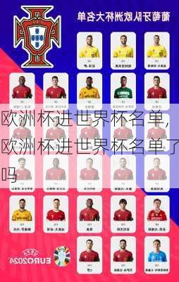 欧洲杯进世界杯名单,欧洲杯进世界杯名单了吗