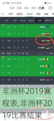 非洲杯2019赛程表,非洲杯2019比赛结果