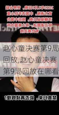 赵心童决赛第9局回放,赵心童决赛第9局回放在哪看