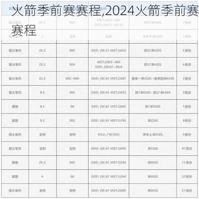 火箭季前赛赛程,2024火箭季前赛赛程
