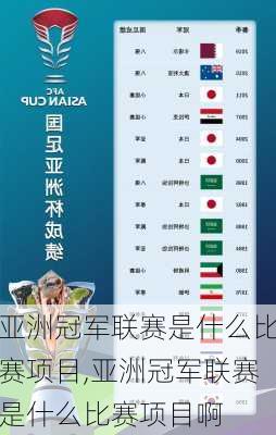 亚洲冠军联赛是什么比赛项目,亚洲冠军联赛是什么比赛项目啊