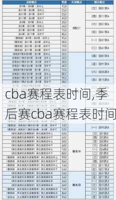 cba赛程表时间,季后赛cba赛程表时间
