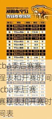 cba季后赛赛程表和开赛时间,cba季后赛赛程表和开赛时间表