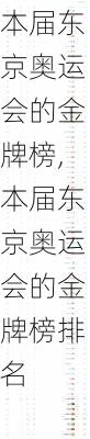 本届东京奥运会的金牌榜,本届东京奥运会的金牌榜排名