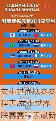 女排世界联赛赛程表,女排世界联赛赛程表最新
