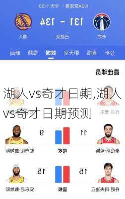 湖人vs奇才日期,湖人vs奇才日期预测