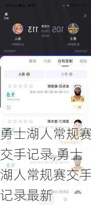 勇士湖人常规赛交手记录,勇士湖人常规赛交手记录最新