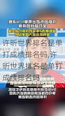 许昕世界排名是单打成绩排名吗,许昕世界排名是单打成绩排名吗