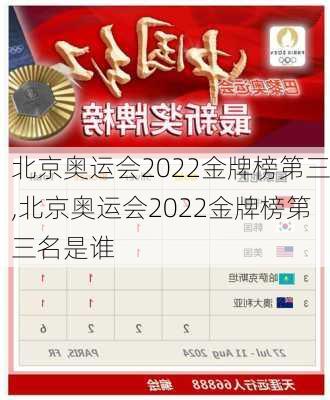 北京奥运会2022金牌榜第三,北京奥运会2022金牌榜第三名是谁