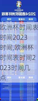 欧洲杯时间表时间2023时间,欧洲杯时间表时间2023时间几点