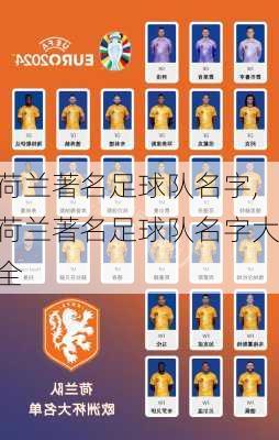 荷兰著名足球队名字,荷兰著名足球队名字大全