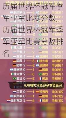 历届世界杯冠军季军亚军比赛分数,历届世界杯冠军季军亚军比赛分数排名