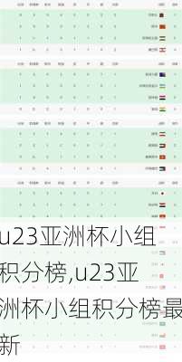 u23亚洲杯小组积分榜,u23亚洲杯小组积分榜最新