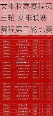 女排联赛赛程第三轮,女排联赛赛程第三轮比赛