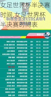 女足世界杯半决赛时间,女足世界杯半决赛时间表
