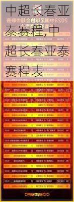 中超长春亚泰赛程,中超长春亚泰赛程表