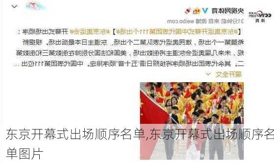 东京开幕式出场顺序名单,东京开幕式出场顺序名单图片