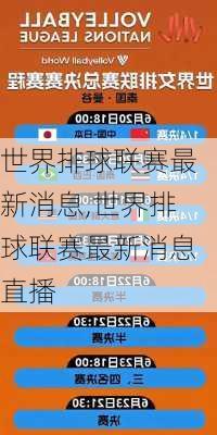 世界排球联赛最新消息,世界排球联赛最新消息直播