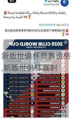 新版世俱杯参赛资格,新版世俱杯赛制