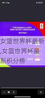 女篮世界杯最新,女篮世界杯最新积分榜