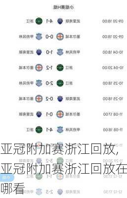 亚冠附加赛浙江回放,亚冠附加赛浙江回放在哪看