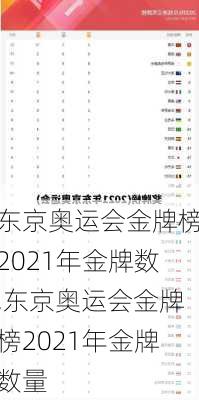 东京奥运会金牌榜2021年金牌数,东京奥运会金牌榜2021年金牌数量