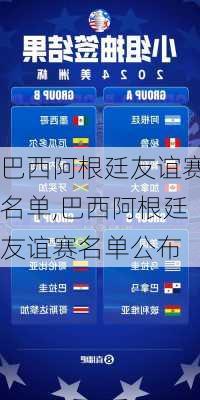 巴西阿根廷友谊赛名单,巴西阿根廷友谊赛名单公布