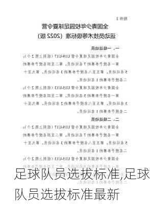 足球队员选拔标准,足球队员选拔标准最新
