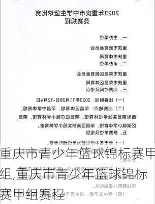 重庆市青少年篮球锦标赛甲组,重庆市青少年篮球锦标赛甲组赛程