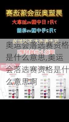 奥运会落选赛资格是什么意思,奥运会落选赛资格是什么意思啊