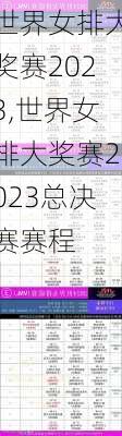 世界女排大奖赛2023,世界女排大奖赛2023总决赛赛程