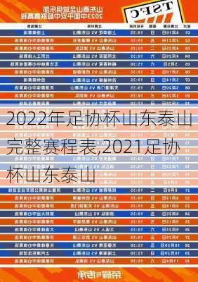 2022年足协杯山东泰山完整赛程表,2021足协杯山东泰山