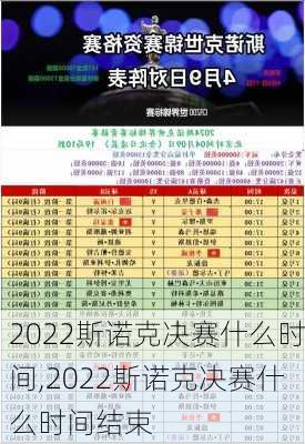 2022斯诺克决赛什么时间,2022斯诺克决赛什么时间结束