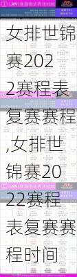女排世锦赛2022赛程表复赛赛程,女排世锦赛2022赛程表复赛赛程时间