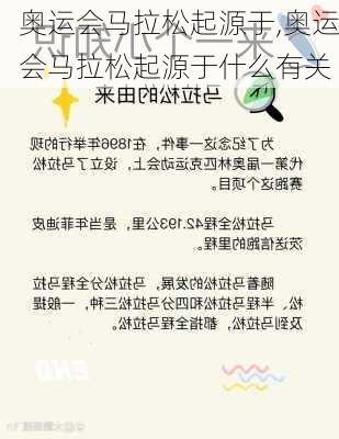 奥运会马拉松起源于,奥运会马拉松起源于什么有关