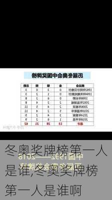 冬奥奖牌榜第一人是谁,冬奥奖牌榜第一人是谁啊