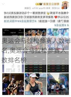 奥运会马拉松参赛人数排名,奥运会马拉松参赛人数排名榜