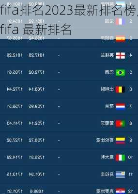 fifa排名2023最新排名榜,fifa 最新排名