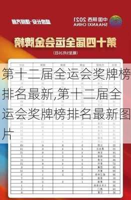 第十二届全运会奖牌榜排名最新,第十二届全运会奖牌榜排名最新图片