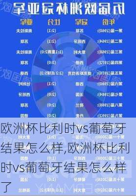 欧洲杯比利时vs葡萄牙结果怎么样,欧洲杯比利时vs葡萄牙结果怎么样了