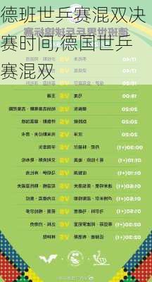德班世乒赛混双决赛时间,德国世乒赛混双