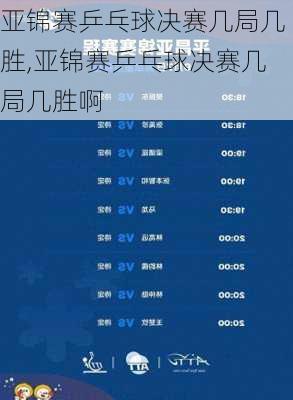 亚锦赛乒乓球决赛几局几胜,亚锦赛乒乓球决赛几局几胜啊