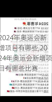 2024年奥运会新增项目有哪些,2024年奥运会新增项目有哪些比赛